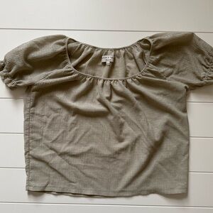 Madewell Sage Green Puff Sleeve Blouse